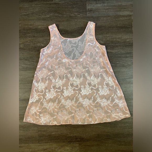 Vtg Victoria's Secret 80’s Peach Crystal Floral Sweep Nightgown Babydoll XL H4 - Picture 1 of 9